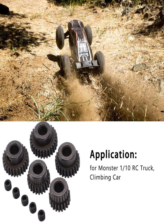 Luatoxry 5Pcs 48DP Pinion Gear Set, Steel Pinion Motor Gear Set, 20T 22T 24T 26T 28T RC Motor Gears with 5mm Shaft Hole Replacement for 1/10 RC Car Trucks, Climbing Car - Image 3